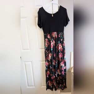 Floral Black Maxi Dress